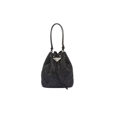 PRADA SATIN MINI-BAG WITH CRYSTALS 1BE067 (19.5*15.5*10cm) 